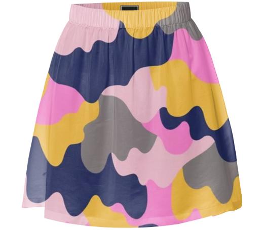 Melting Camo Pop Summer Skirt
