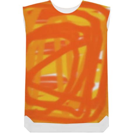 Orange and Yellow Scribbles 9054 Shirt Dress