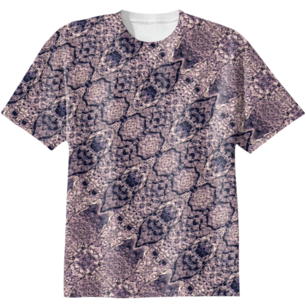 Violet Textured Mosaic Ornate Print