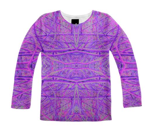 Hot Pink and Purple Abstract Branch Pattern