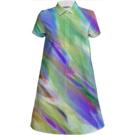 Colorful digital art splashing G401 MINI SHIRT DRESS