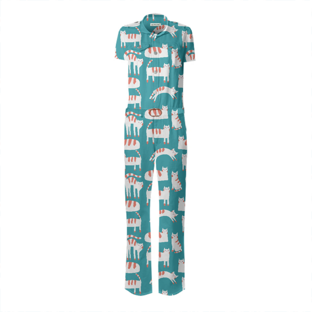 Cats Belted Jumpsuit
