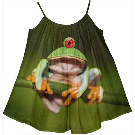 Funny Conceptual Cyclopic Frog Kids Tent Dress