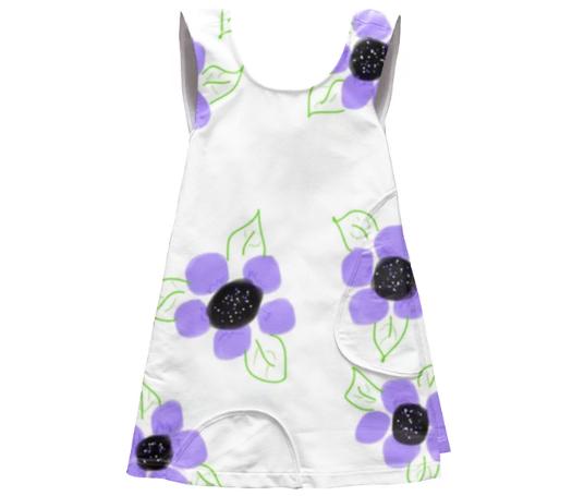 Purple Blooms Apron Dress