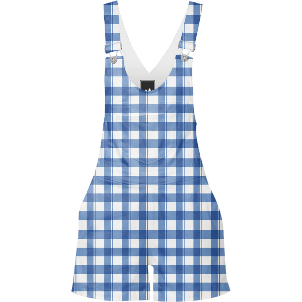 Blue checkered pattern, summertime beach and picnic vibes!