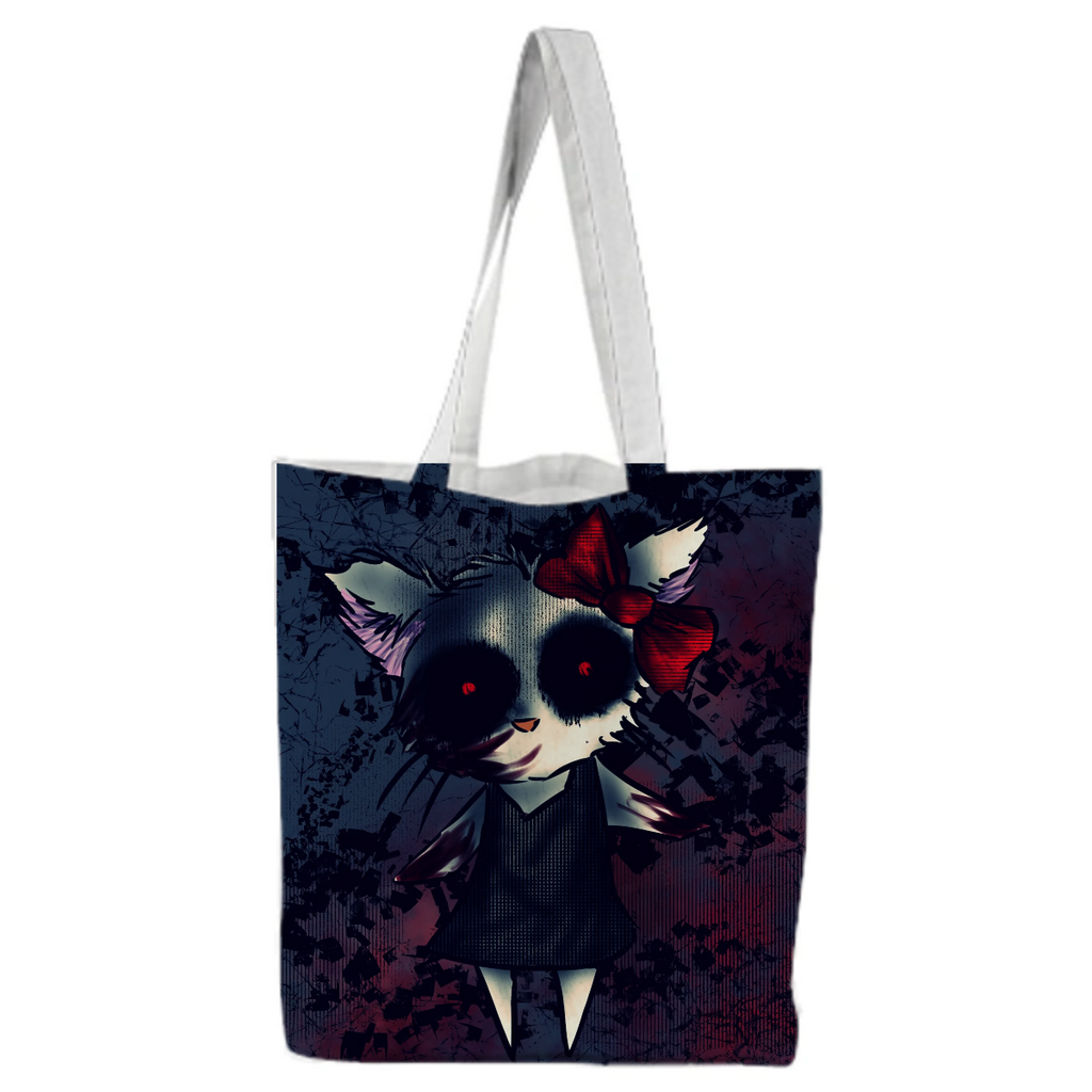 Hello cat Kitty monster creepy chibi kawai harajuku tote bag