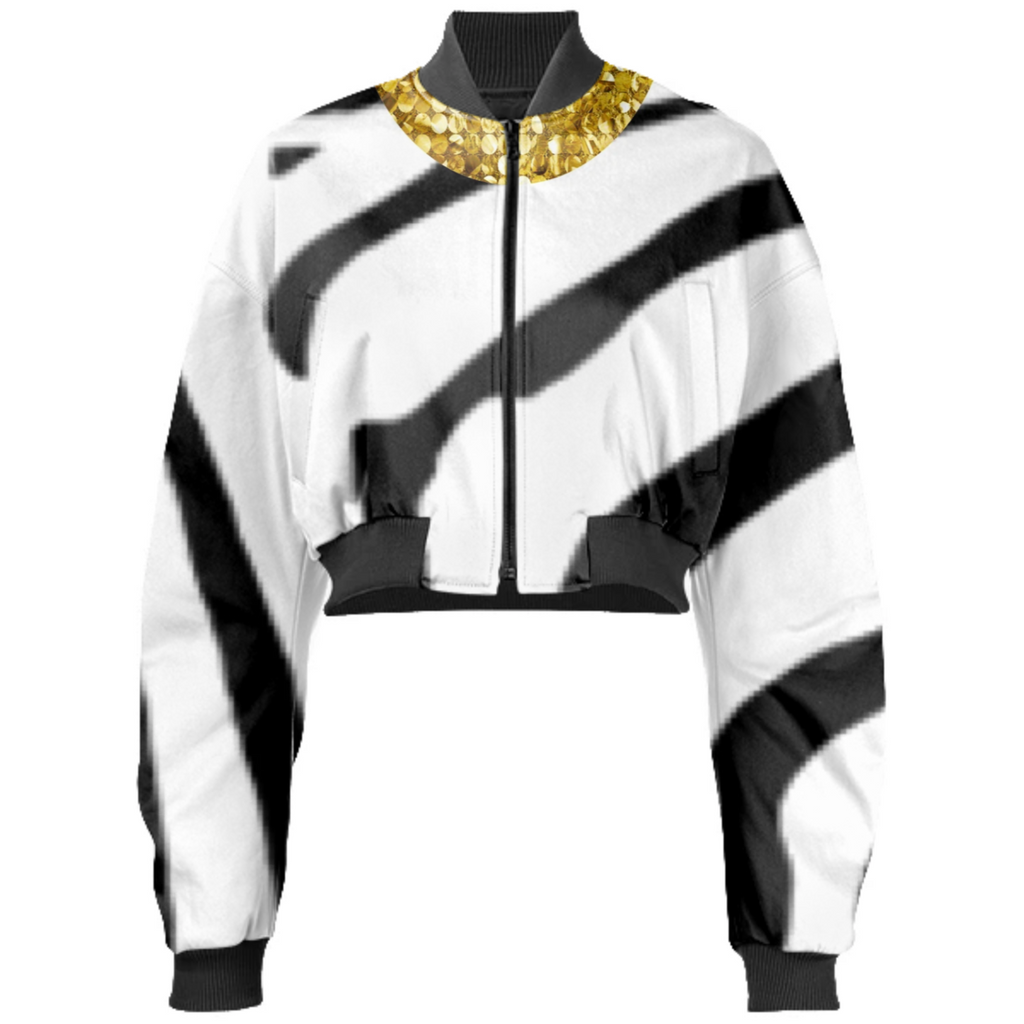 Felise KaBobo- Zebra Gold cropped bomber