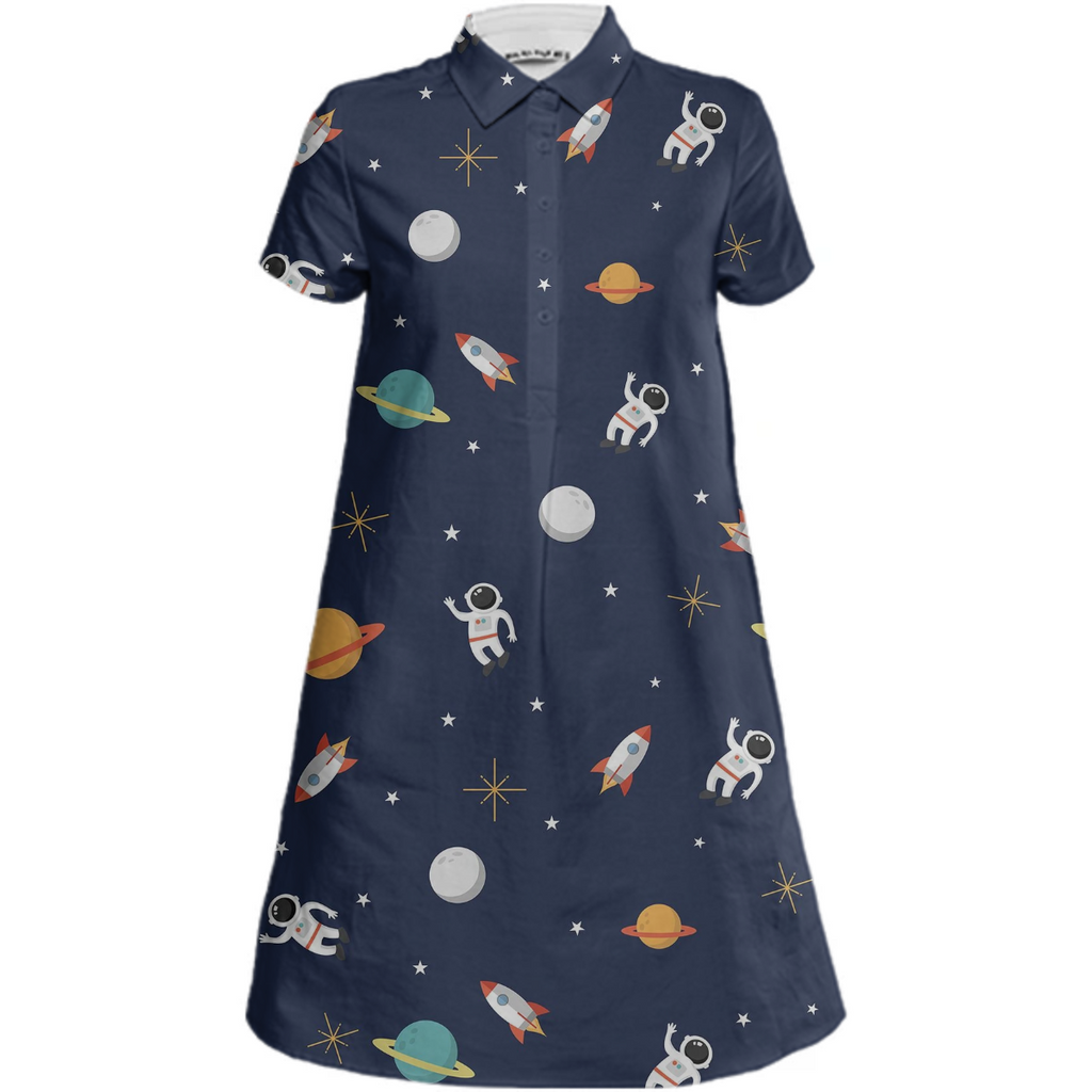 Space pattern shirt dress