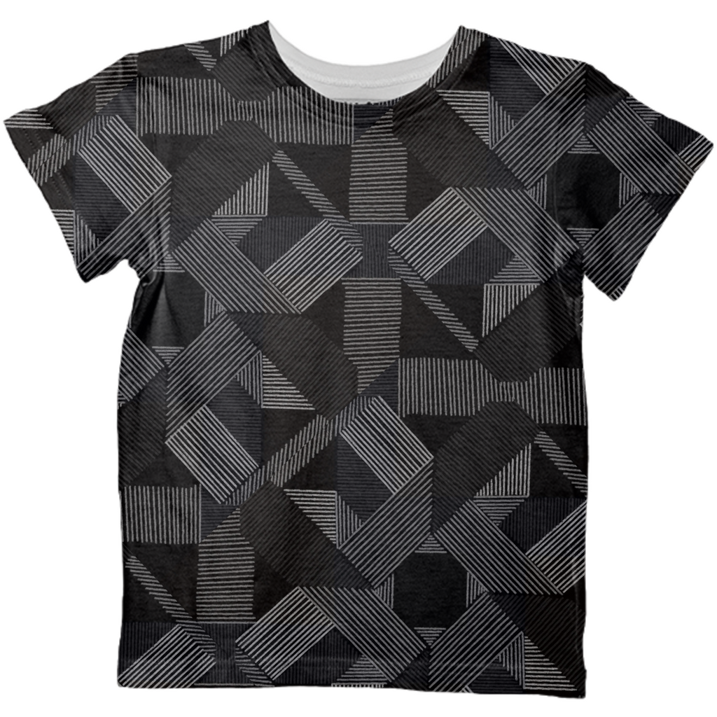 Geometric hatching kids tee