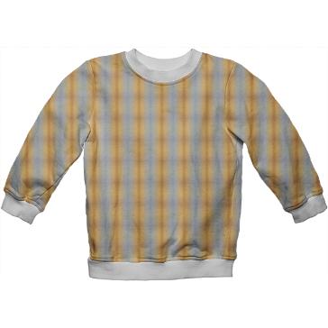 Blue yellow plaid striped summer pattern Kids Sweatshirt