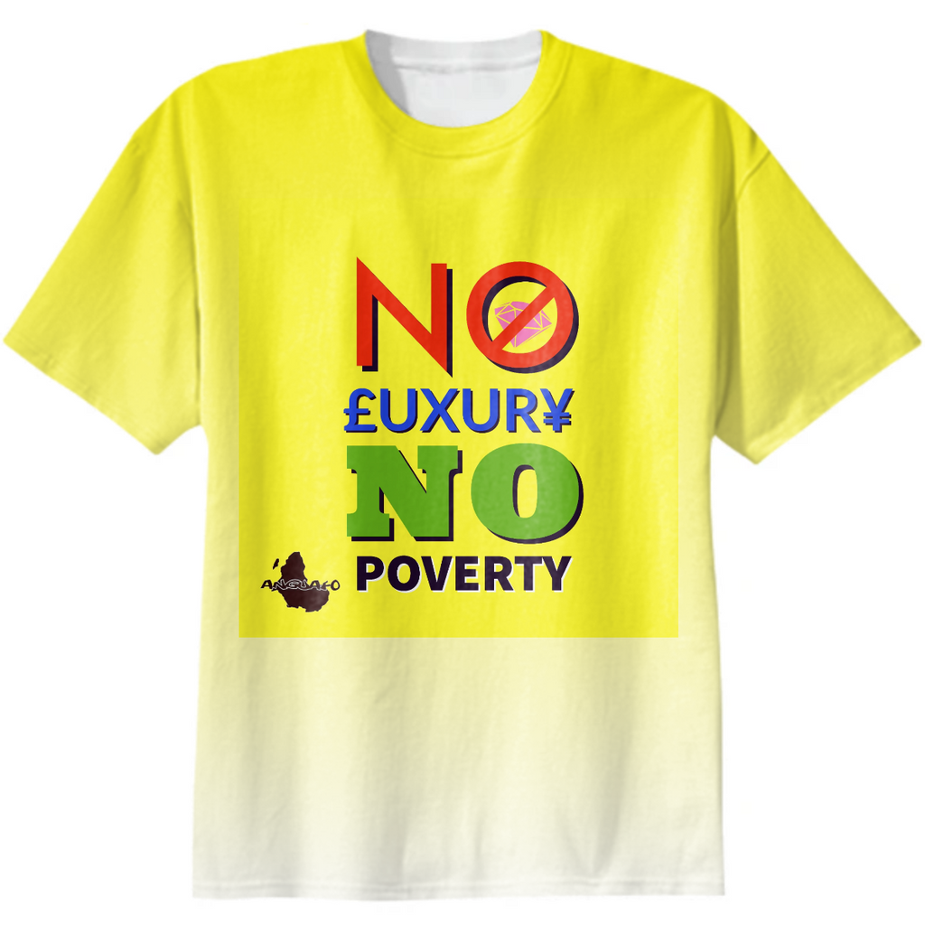 ANGUAFO No Poverty yellow gradient tee