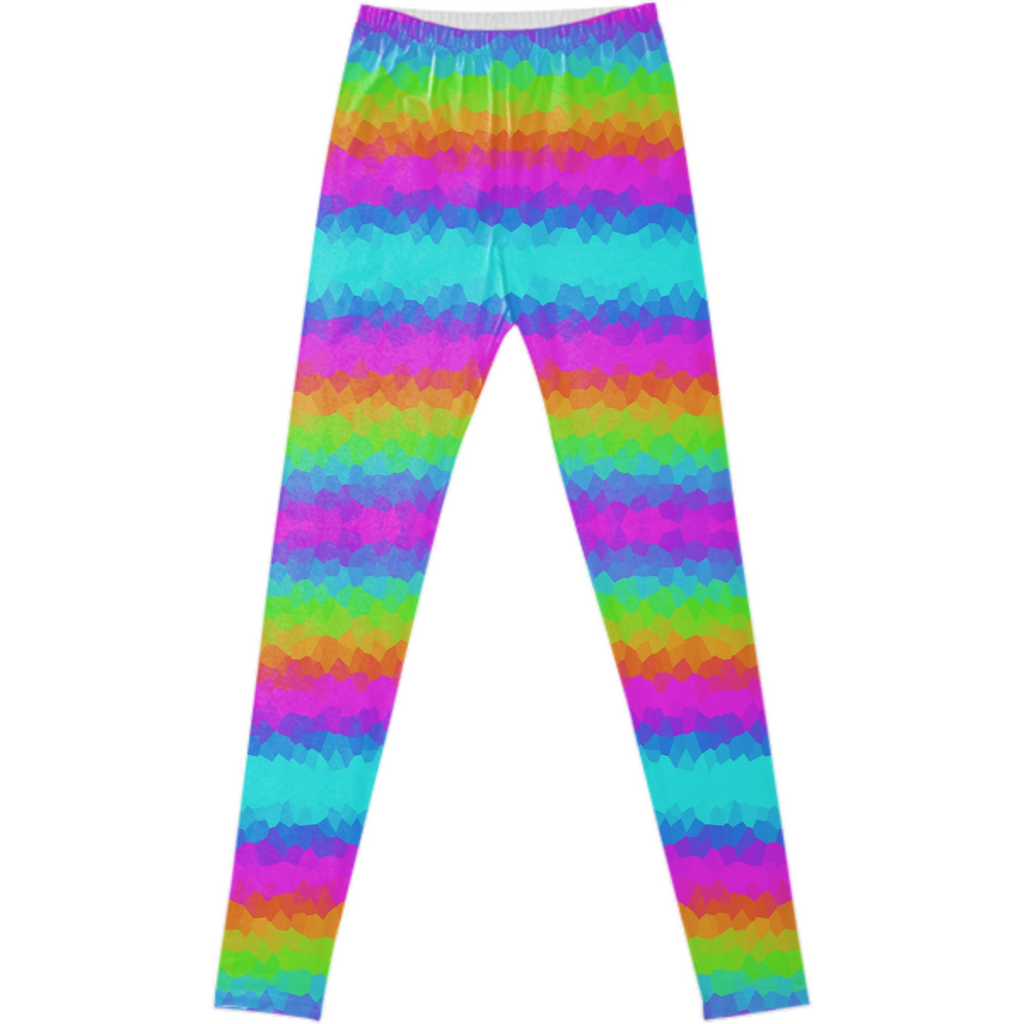 Rainbow Shapes Striped Leggings