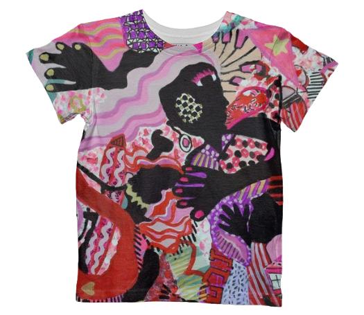 Kids T shirt Pink wave