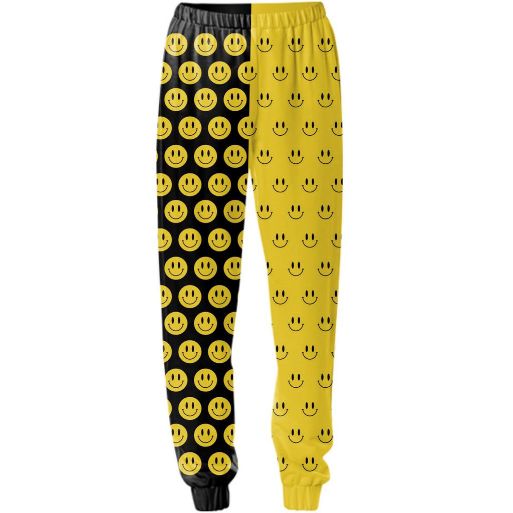 HEM SMILEY SPLIT TWO TONE SWEATPANTS