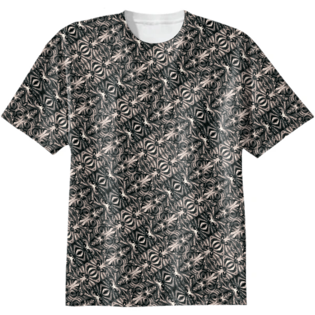 Modern Tribal Silver Ornate Pattern Print