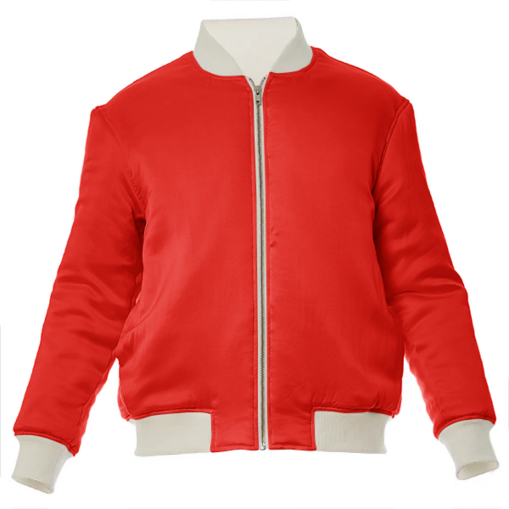 color candy apple red VP silk bomber jacket