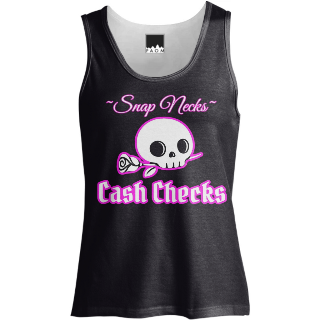 Snap Necks Cash Checks BLK Tank Top (Womens)