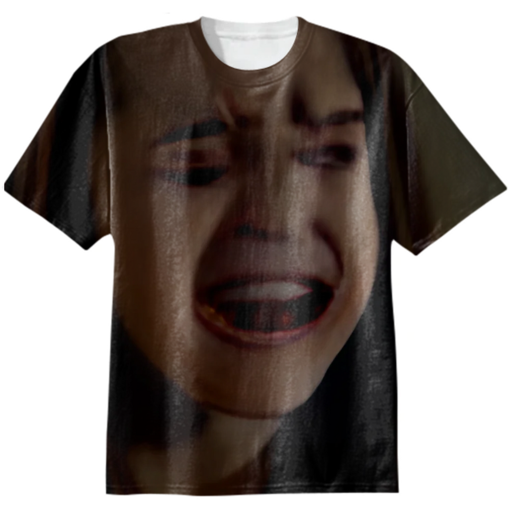 AI-generated drawing of a "Pretty girl ugly crying in a teen vampire show"