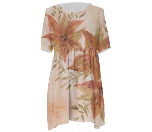 Rusty Copper Baby doll Floral Dress