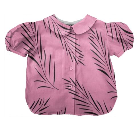 Luxury kids little Blouse pink with black palms