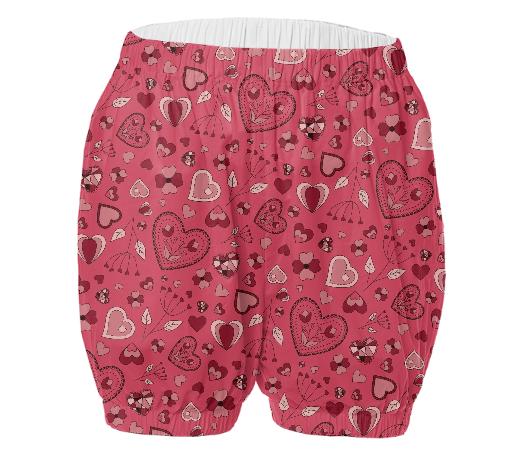 Pink hearts and flowers adult bloomers