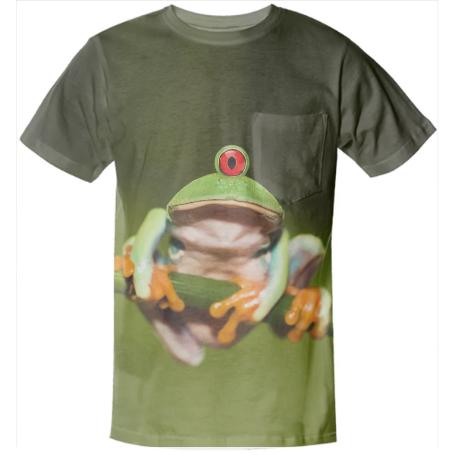 Funny Conceptual Cyclopic Frog Pocket Shirt