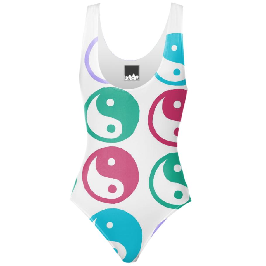 Pretty Multicolored Yin Yangs Swimsuit