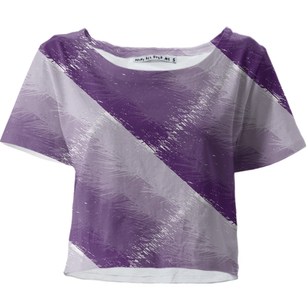 Plum Feathered Cropped T-Shirt