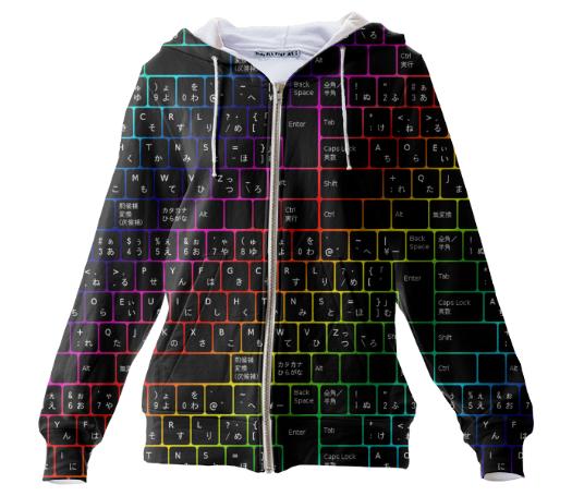 Japanese Rainbow Keyboard Hoodie