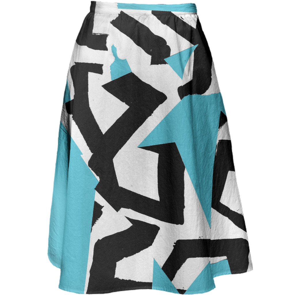 Blue collage skirt
