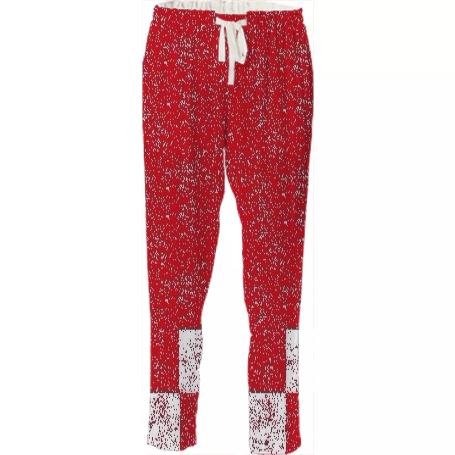 Frost Red Checkered Bottom Pants by LadyT Designs