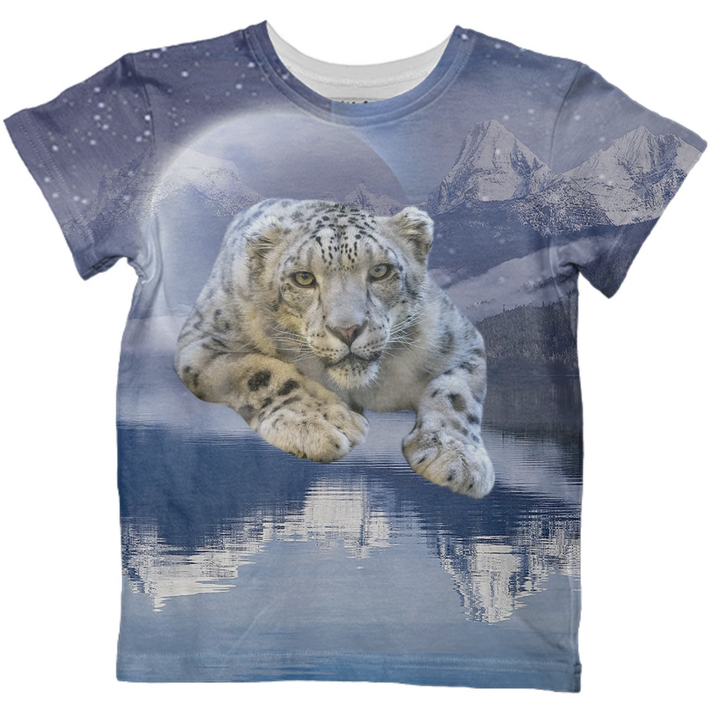 Snow Leopard and Moon