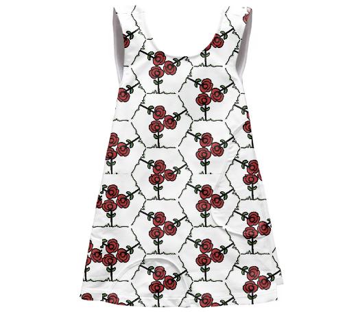 Forever Roses Apron Style Dress With Pockets