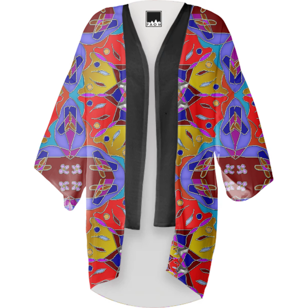 Red Yellow Blue Mandala Kimono