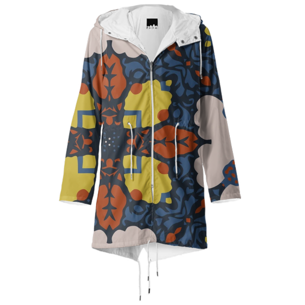 Patternova Ethnic Geo pop raincoat
