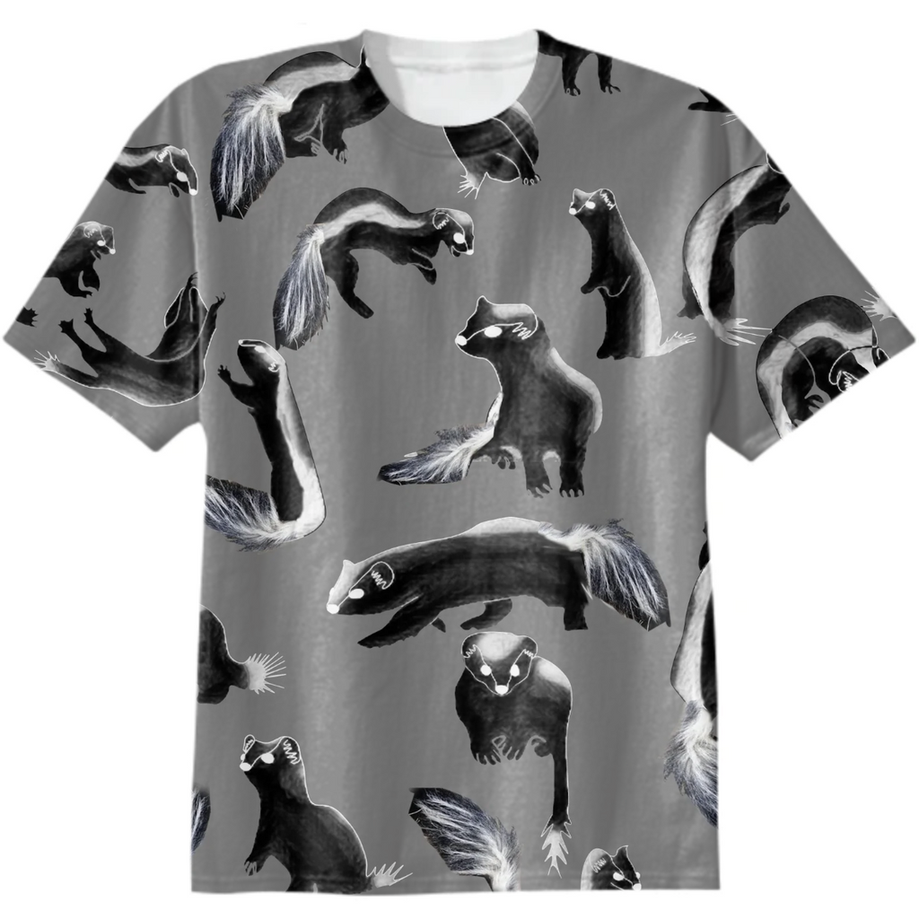 marten, fluffy, gray