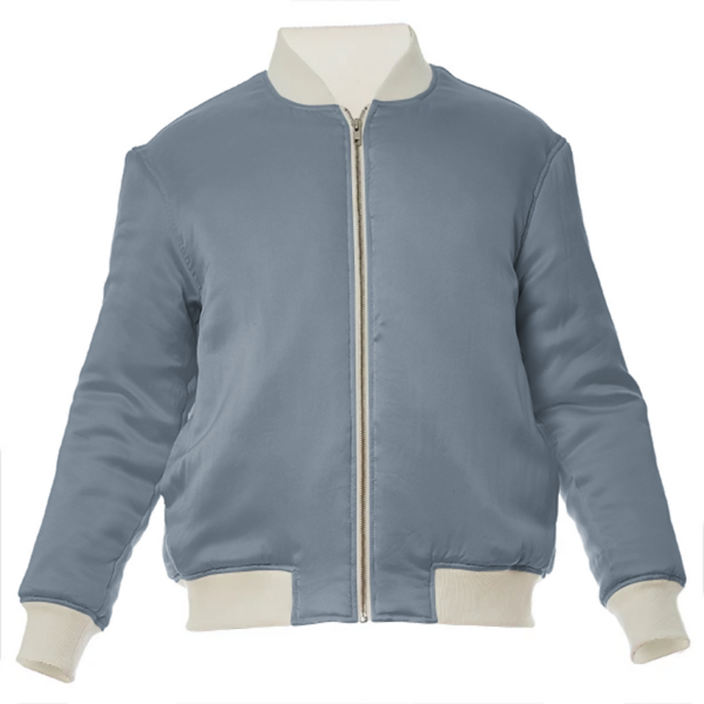 color light slate grey VP silk bomber jacket
