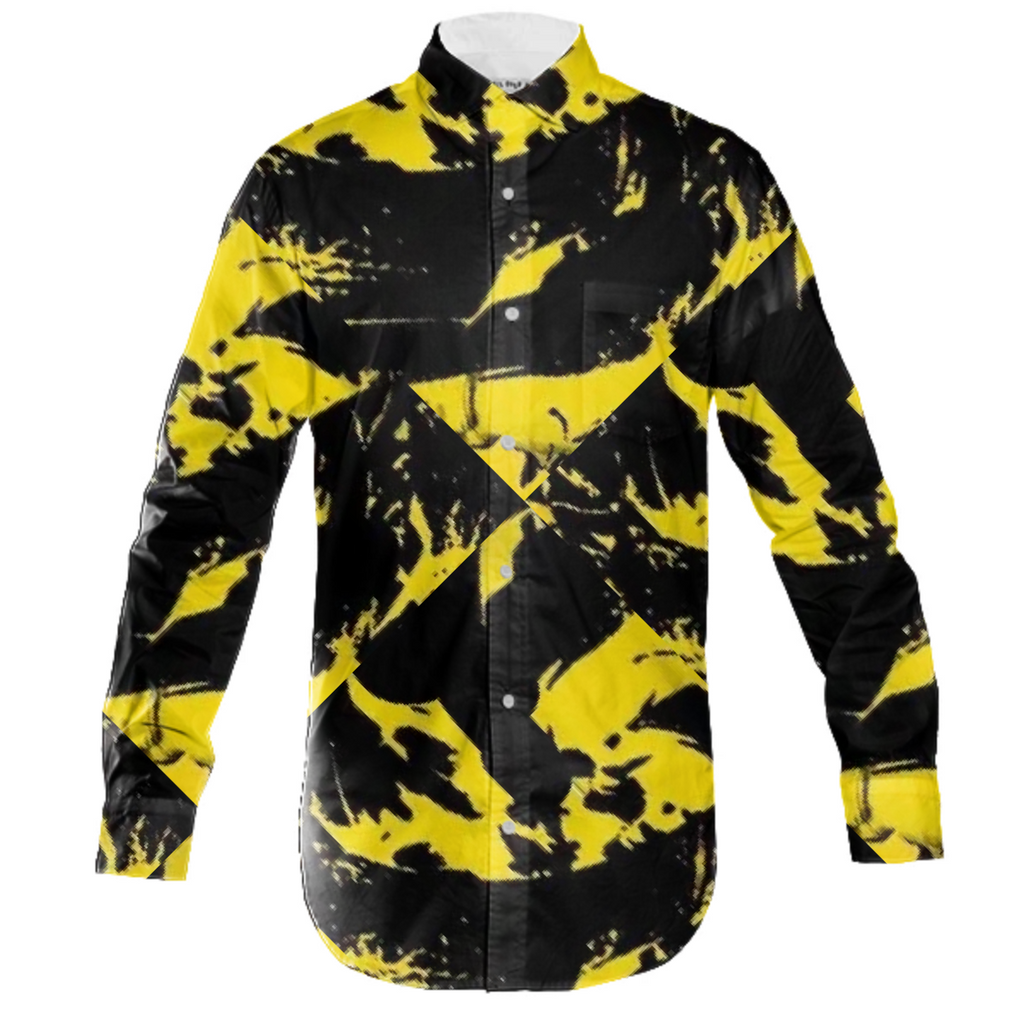 Black and yellow button down