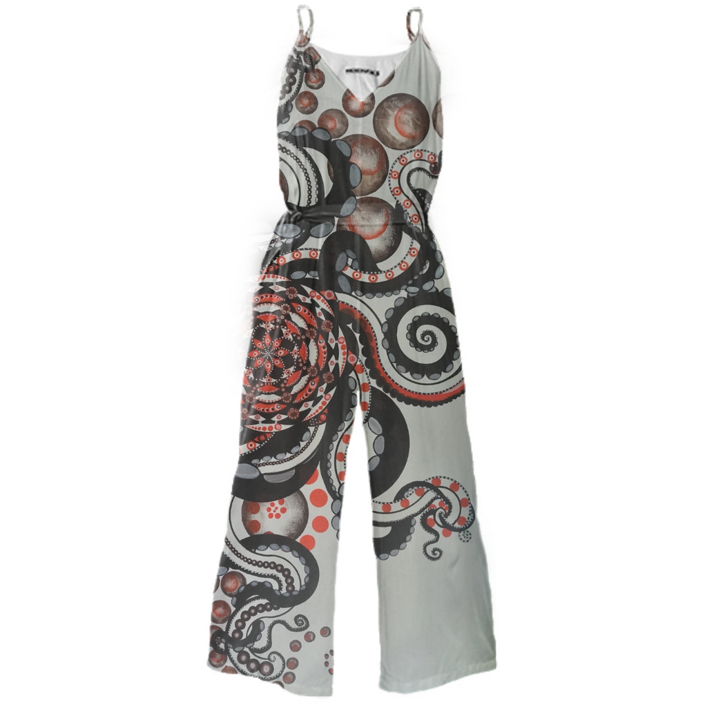 “Octopus for David” Tie Waist Jumpsuit by Katy McManus