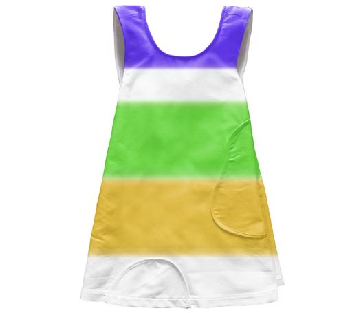 Purple Green Gold And White Apron Dress