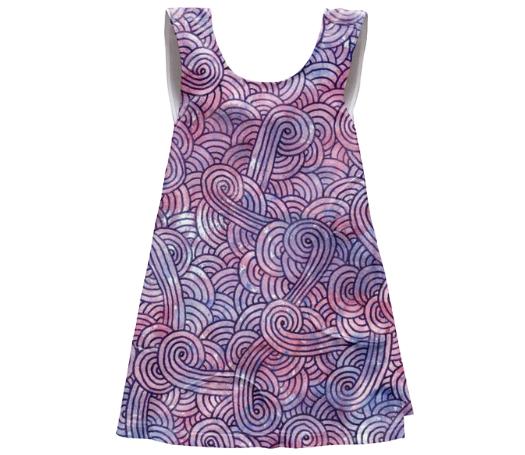 Purple swirls doodles SSWTR Kids Apron Dress