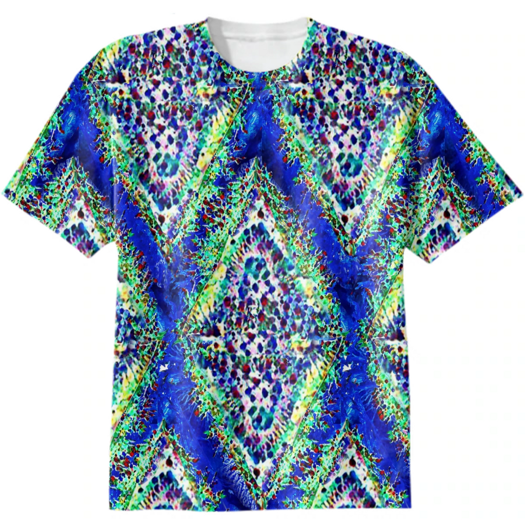 double lozenges ,vertical, geometry, blue , emerald, multicolored, trend  year,