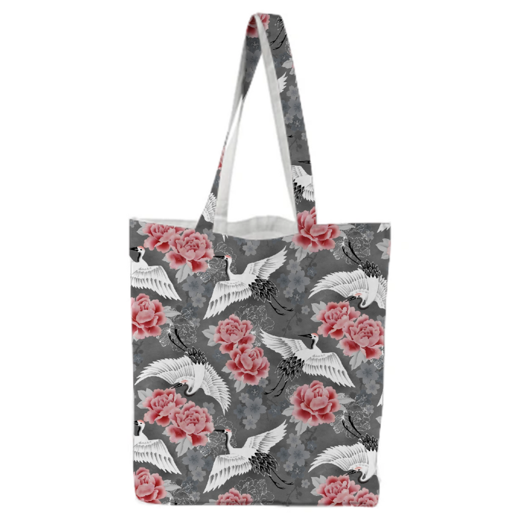 Peony cranes grey