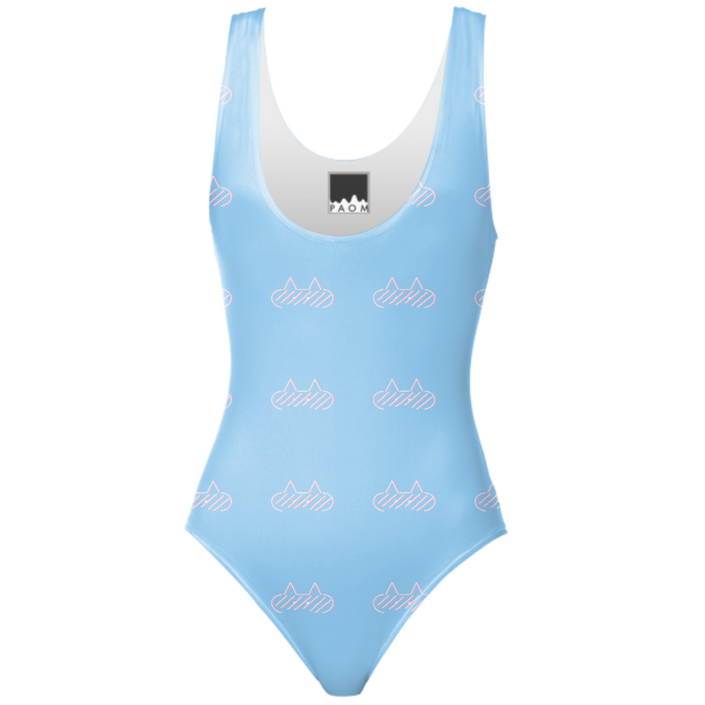 Cat-moji Blushing One Piece Bathing Suit