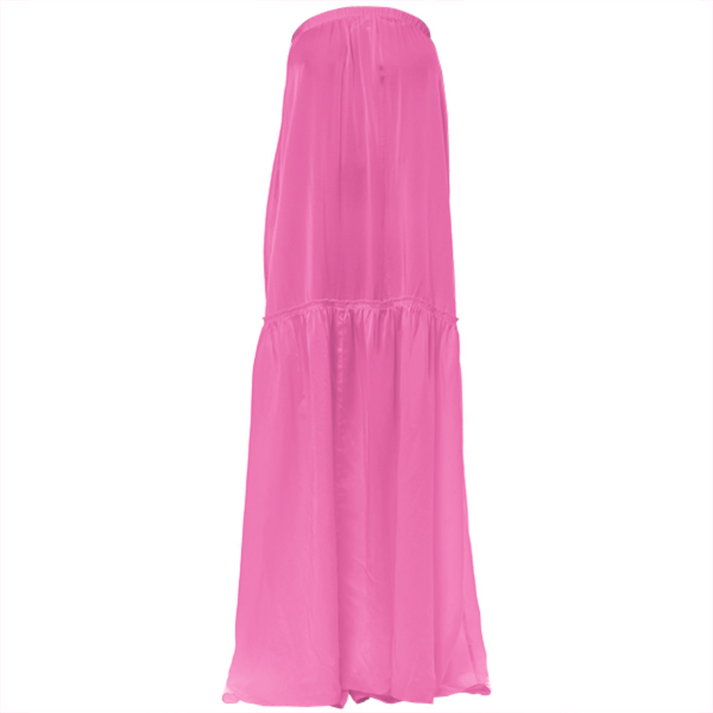 color hotpink VP strapless silk dress
