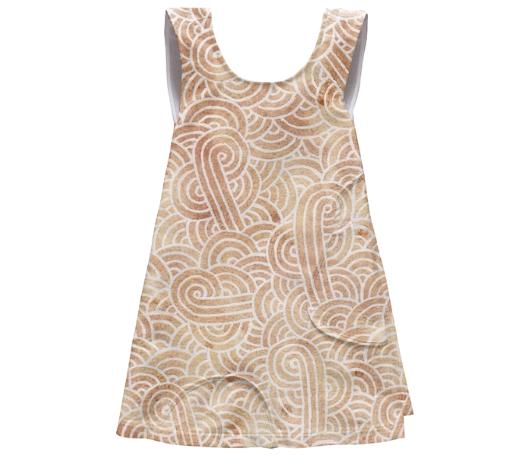 Iced coffee and white swirls doodles SSWTR Kids Apron Dress