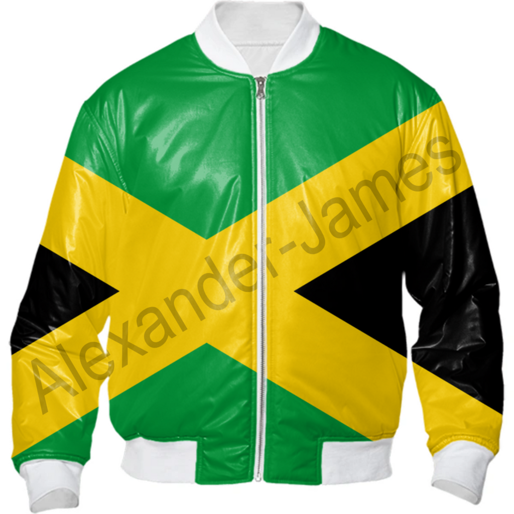 Alexander-James Jamaican Flag Bomber Jacket