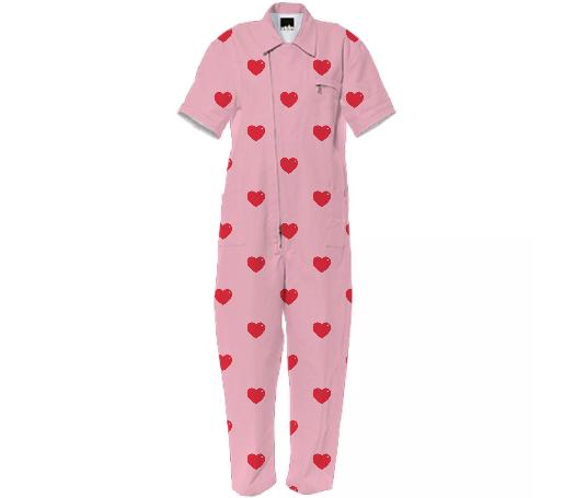 Heart Attack Jumpsuit Repeat Sml Pink
