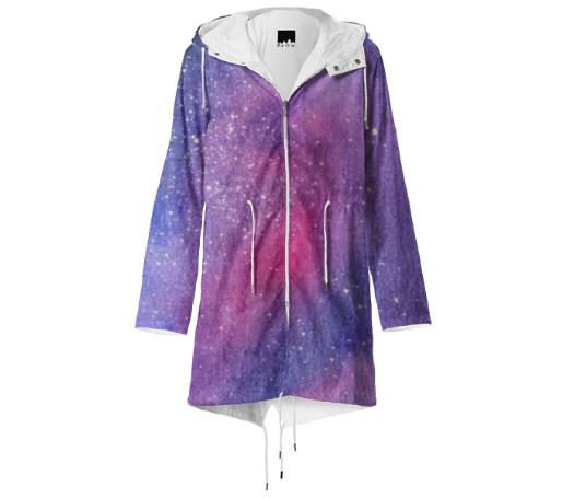 Violet galaxy raincoat