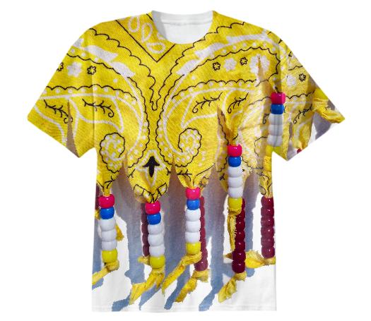 t shirt Bandana Yellow and white